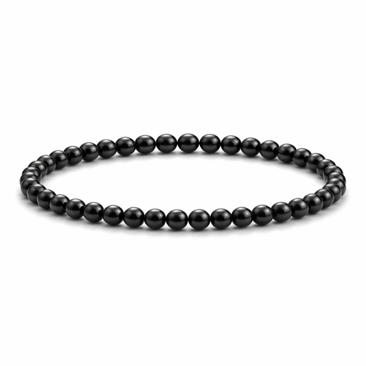 Black obsidian crystal bead bracelet by Moon Sutras