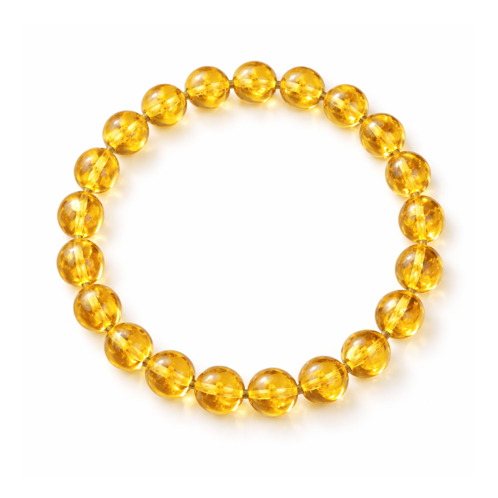 Citrine crystal bead bracelet yellow gemstone bracelet for abundance and confidence by Moon Sutras