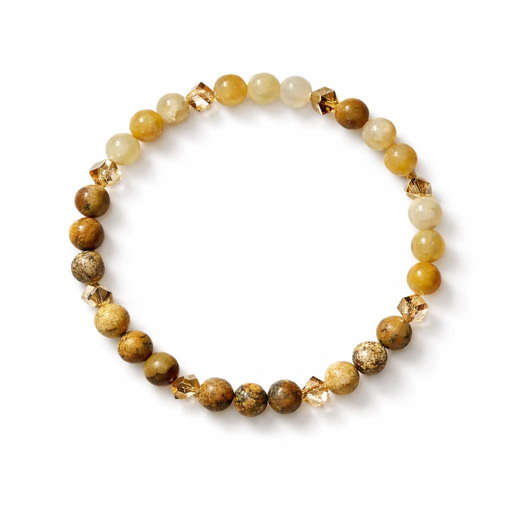 Citrine crystal bracelet yellow gemstone bead bracelet for abundance and confidence by Moon Sutras