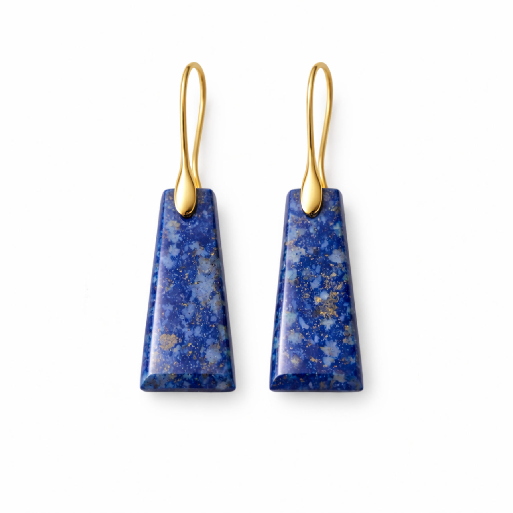 Lapis lazuli cut stone earrings by Moon Sutras