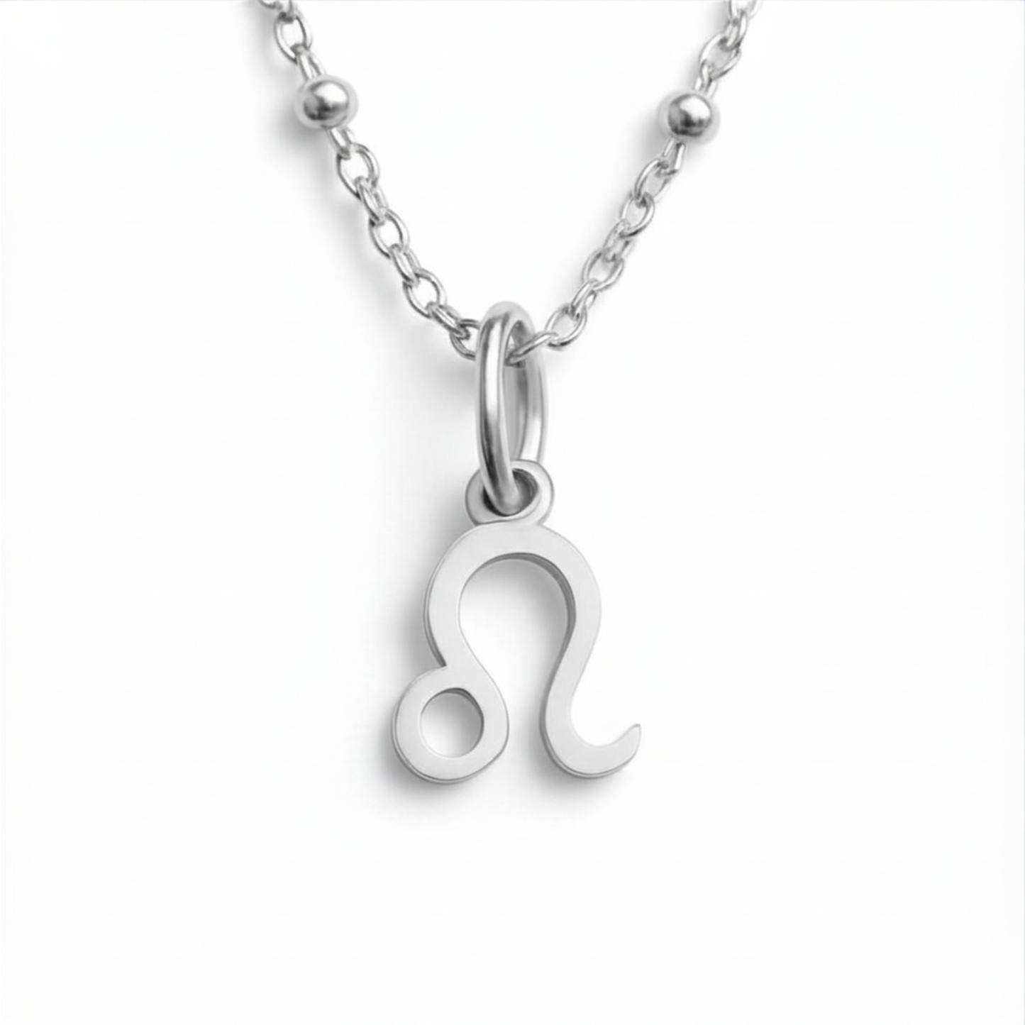 Leo zodiac necklace silver pendant on silver chain by Moon Sutras