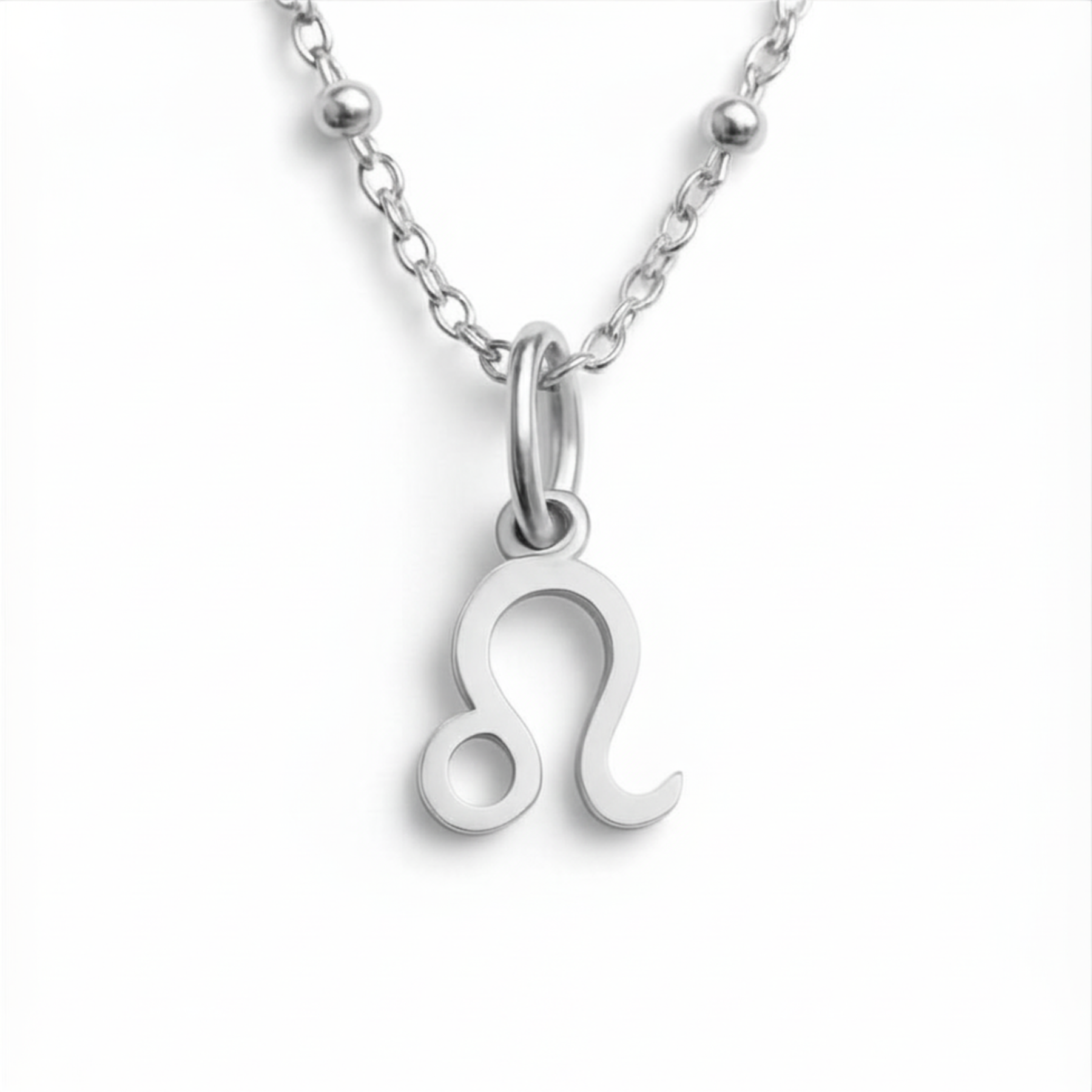 Leo zodiac necklace silver pendant on silver chain by Moon Sutras