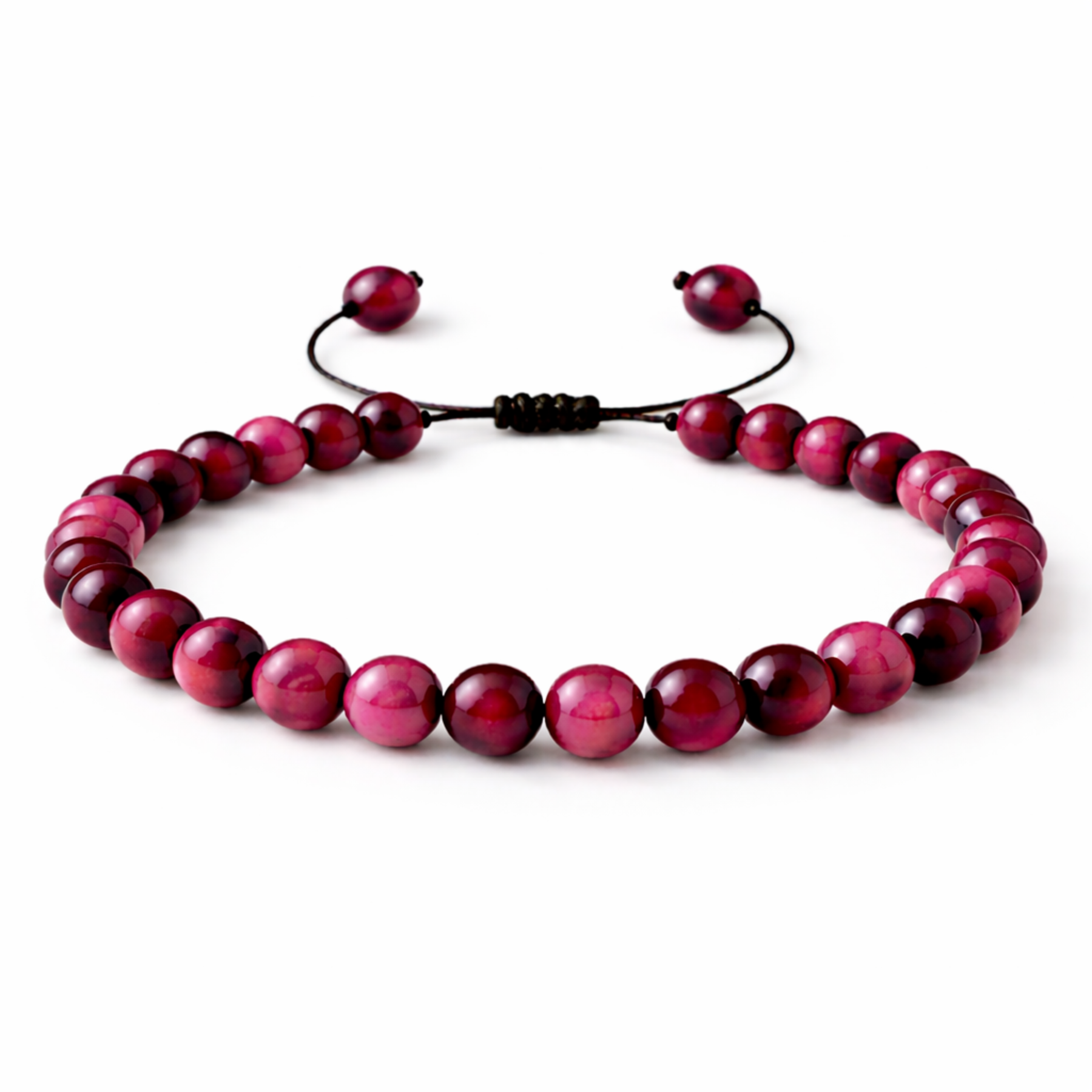 Pink Tiger’s Eye bracelet adjustable cord beads by Moon Sutras