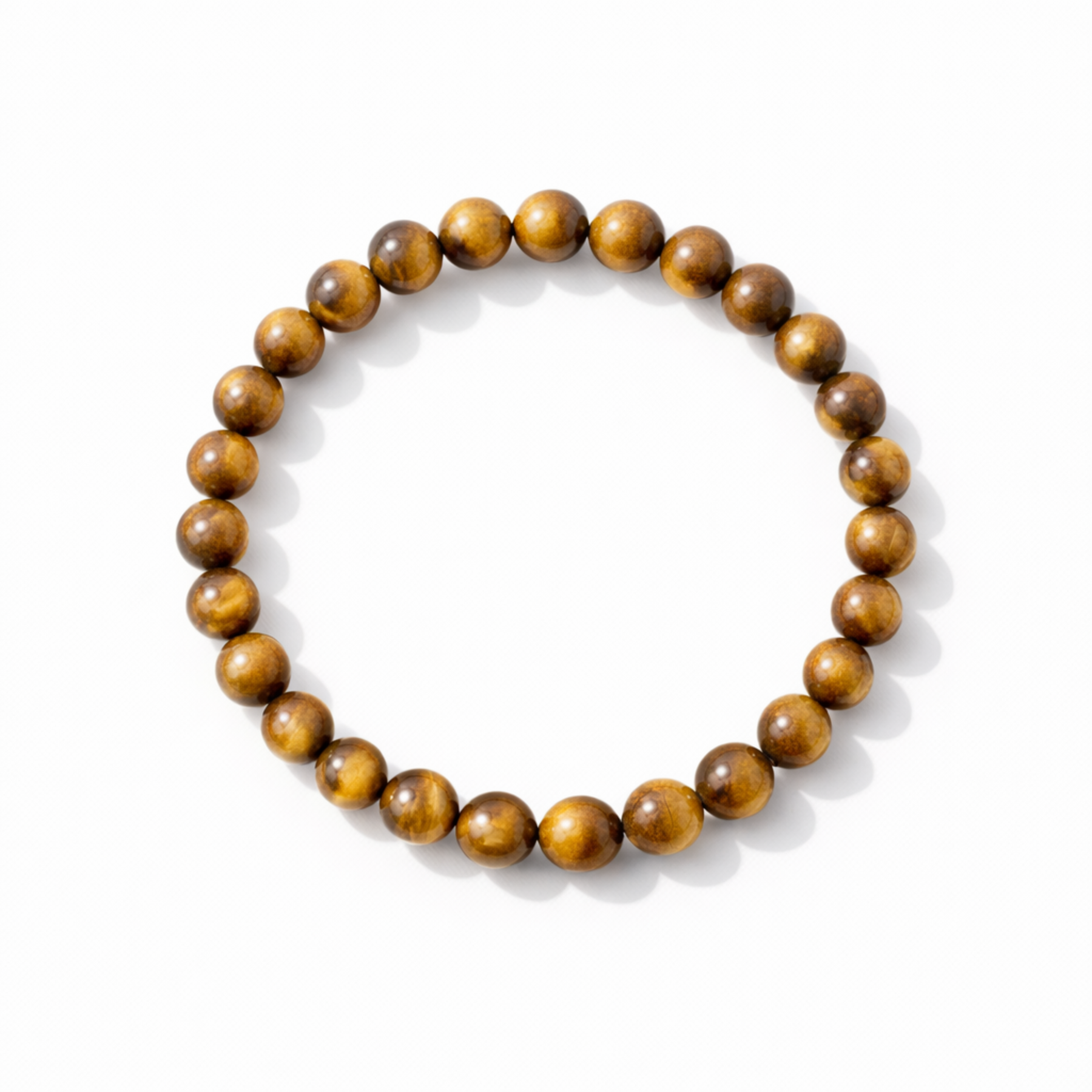 Tiger’s eye crystal bracelet on white background