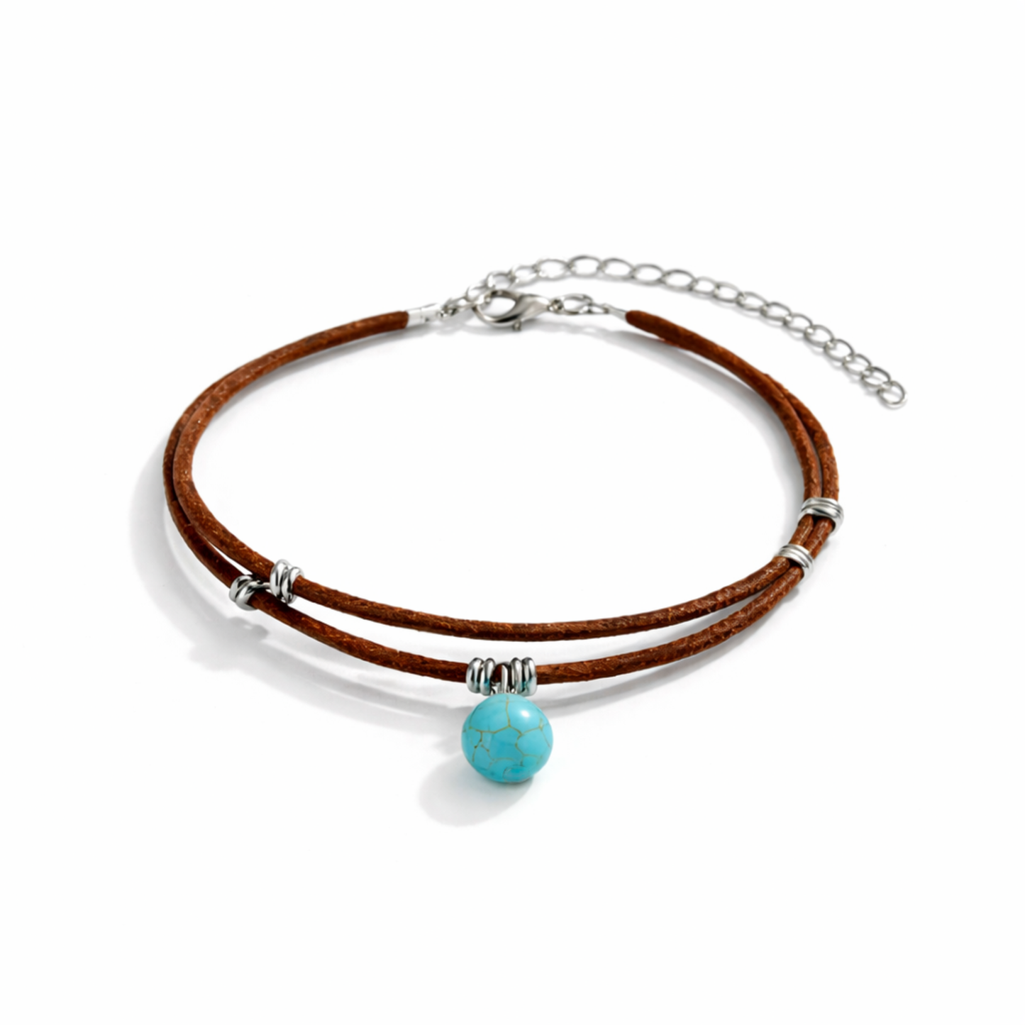 Turquoise bead anklet by Moon Sutras 