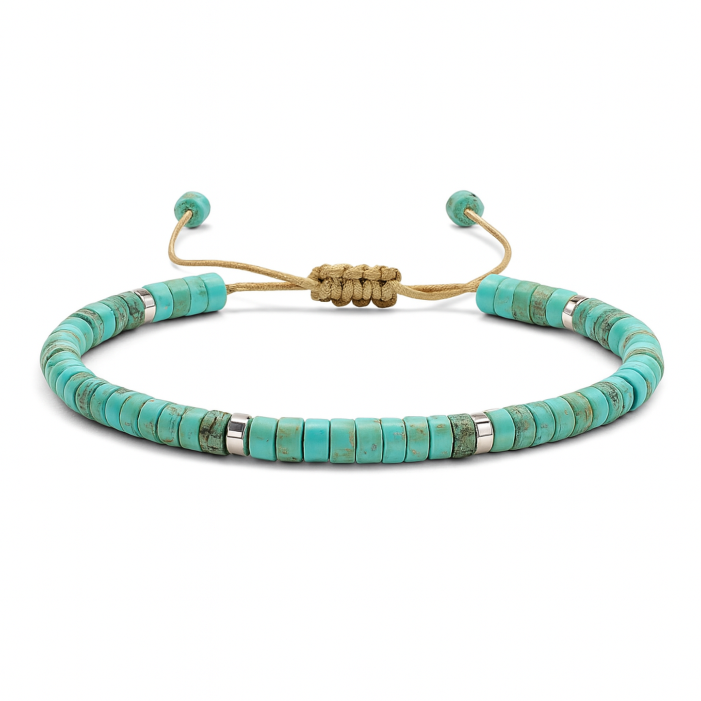 Turquoise cord bracelet for love confidence and communication by Moon Sutras