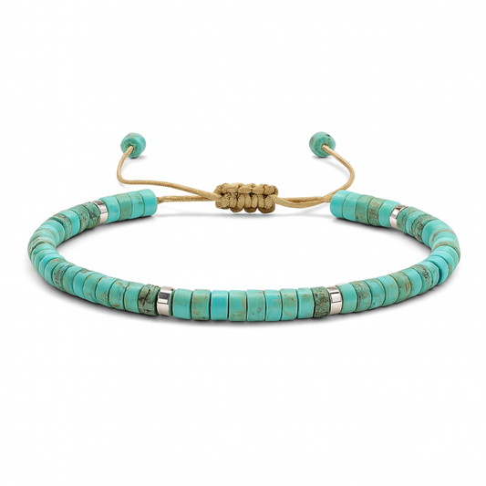 Turquoise cord bracelet for love confidence and communication by Moon Sutras